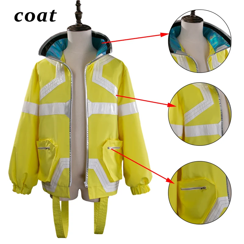 

Anime Cyberpunk Edgerunners David Martinez Cosplay Costume Stand Collar Jacket Hoodie Zipper Coat Punk Adult Halloween Costumes