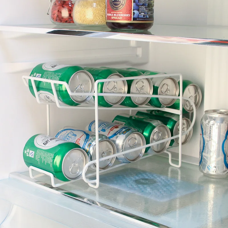 

White Cans Storage Holders Racks Beverage Soda Coke Beer Can Dispenser Storage Rack Refrigerator Kitchen Organizer Tools ZM924