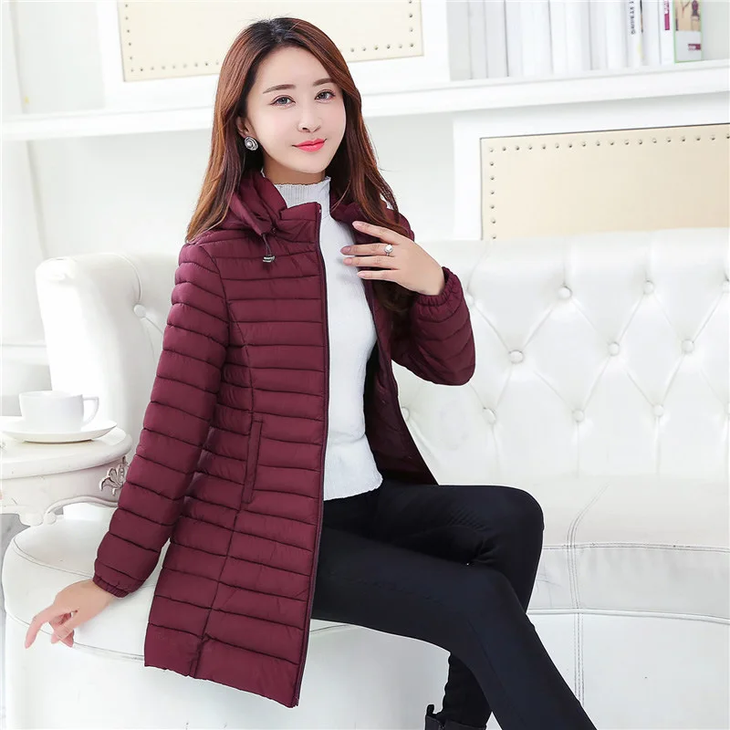 Autumn Winter Slim Short Hooded Warm Women's Outerwear Clothing Women Jacket Parka Ultra-light Thin Down Cotton Coat