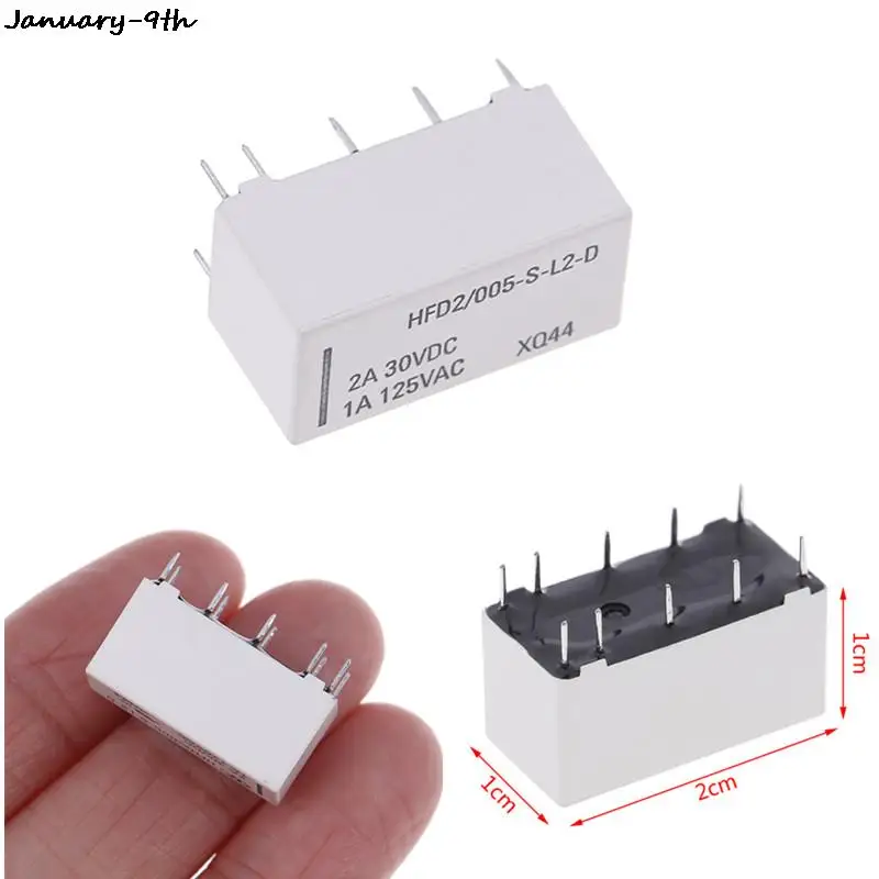 

5V Coil Bistable Latching Relay DPDT 30VDC 2A 1A 125VAC HFD2/005-S-L2-D Realy