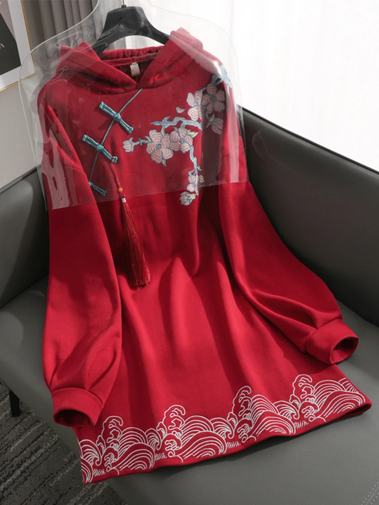 Китайский костюм улучшенный женский Hanfu на осень и зиму утолщенная национальная