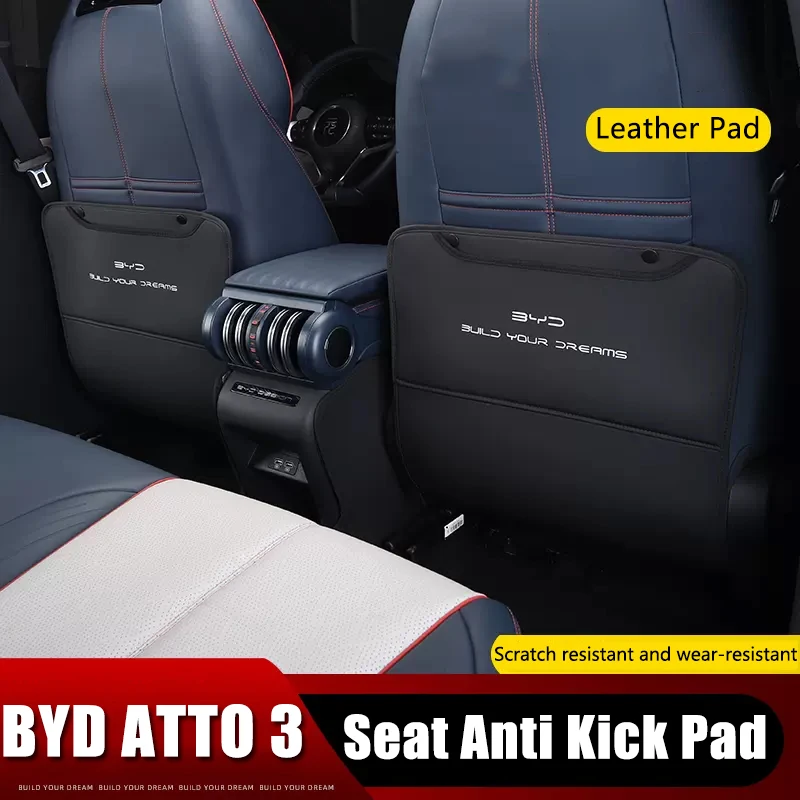 

Car Leather Seat Back Anti-Child-Kick Pad Resistant Waterproof and Scratch Proof Protection Mat Set for 22 BYD ATTO 3 YUAN PLUS