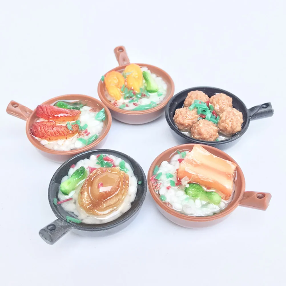 

5 Pcs Toys Food Broom Storage Container Miniature Display Model Child