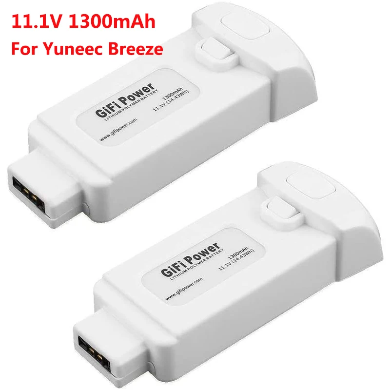 Новинка 11,1 V 1300mAh литий-полимерная батарея перезаряжаемая батарея для Yuneec Breeze RC FPV Drone 2 шт.