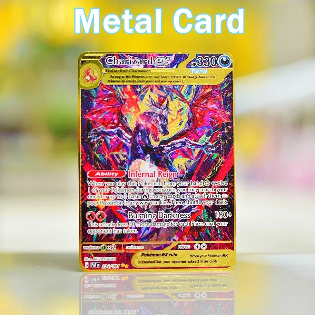 Карты с покемонами золотые металлические карты Tcg Umbreon Vmax Venusaur Gx Pikachu Vstar аниме
