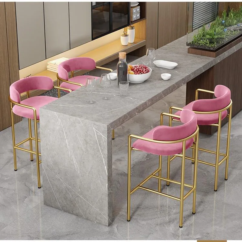 

Metal Bar High Kitchen Stools Restaurant Modern Interior Minimalist Bar Stools Chair Fashionable Silla Nordica Furniture HY