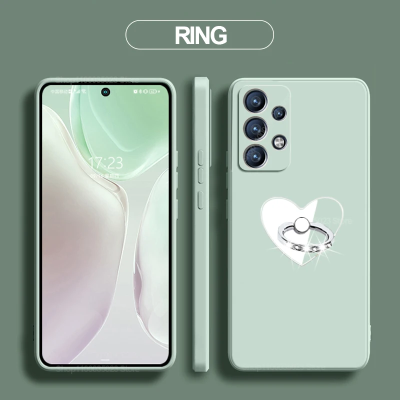 

Ring Liquid Silicone Original Case For Galaxy A52S 5G funda For Samsung A52s 5g A32 a 52s a 32 a72 4g 5 g Capa Case Back Cover