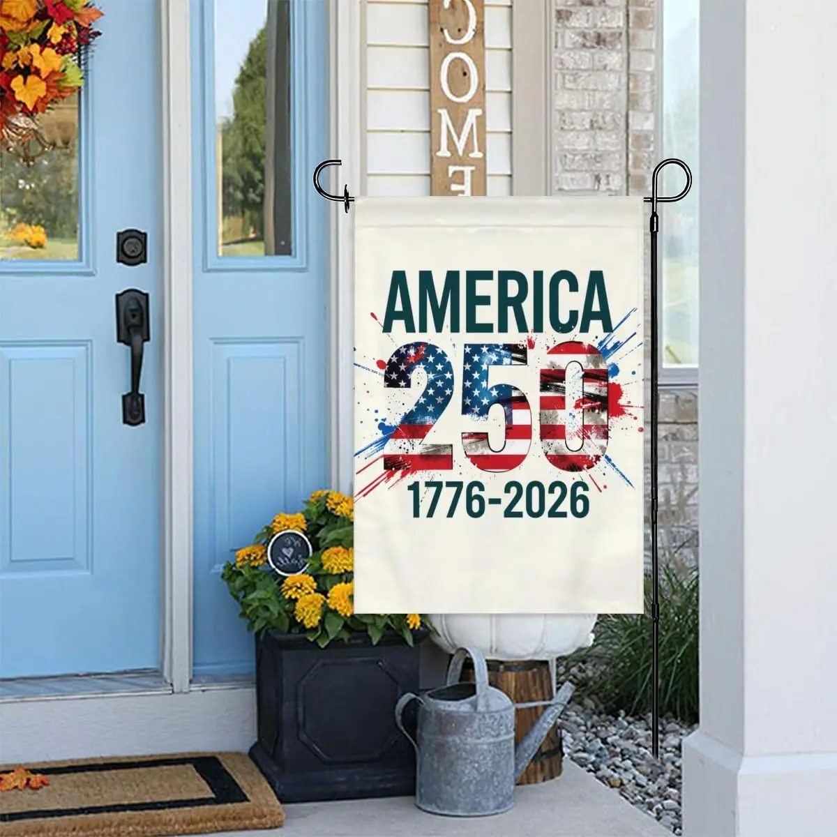Фото Флаг для сада America 250, 12x18 дюймов, двусторонний – Праздничное украшение для двора в американском патриотическом стиле, 17762026, для веранды, L AAM №2