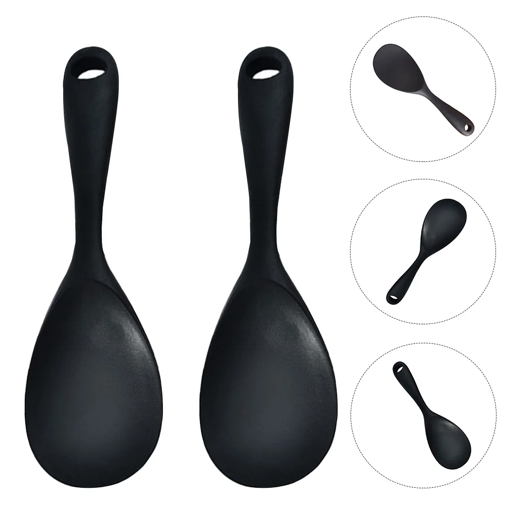 

Rice Spoon Paddle Serving Silicone Spatula Kitchen Spoons Stick Non Scooper Mixing Cooker Resistant Cooking Scoop Korean Heat