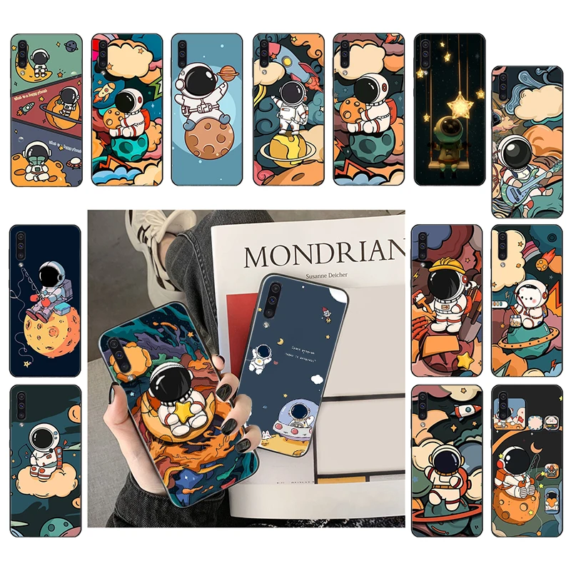 

Cartoon Astronaut Moon Star Space Phone Case For Samsung Galaxy A13 A03 A12 A32 A71 A11 A21S A02 A52 A72 A51 A50 A70 A31 M31