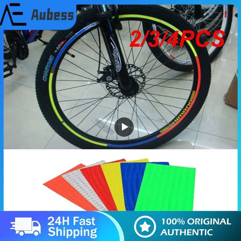 

2/3/4PCS Practical Mountain Bike Car Sticker Fluorescen Bicycle Tire Reflective Sticker Waterproof High-quality Bicycle Stickers