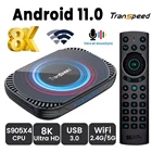 ТВ-приставка Transpeed на Android 11, AV1, Amlogic S905X4, 4K, 8K, 3D, BT4.0, 2,4 ГГц, голосовое управление, Wi-Fi, lan, 100 м, качество, очень быстрая приставка