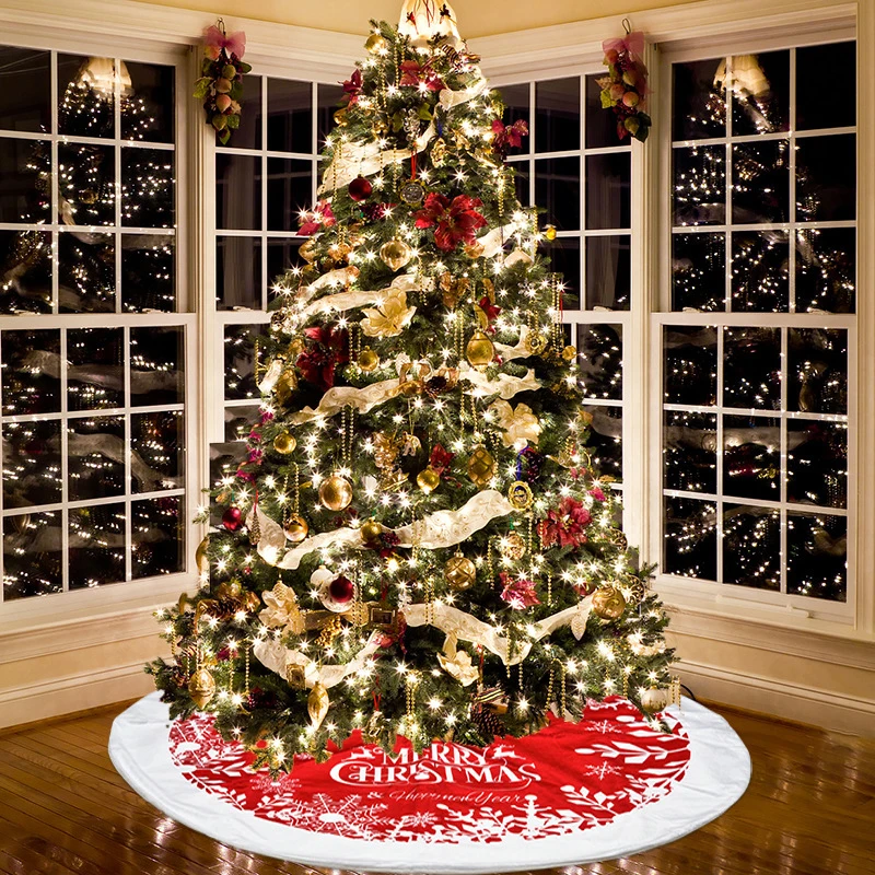 

1pcs Christmas Tree Floor Cover Trees Skirt Christmas DIY Decoration Xmas Tree Sweater 2023 New Year Supplies Wedding Decor
