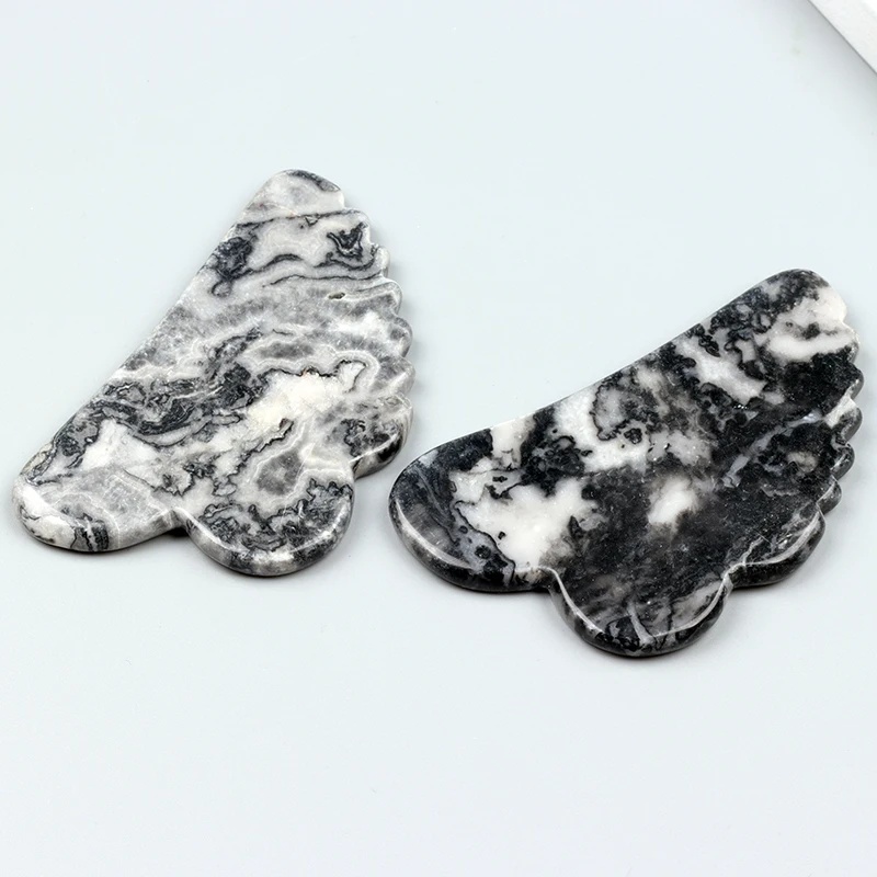 Инструмент Picasso Jasper Gua Sha в форме бабочки массажер для лица натуральный камень