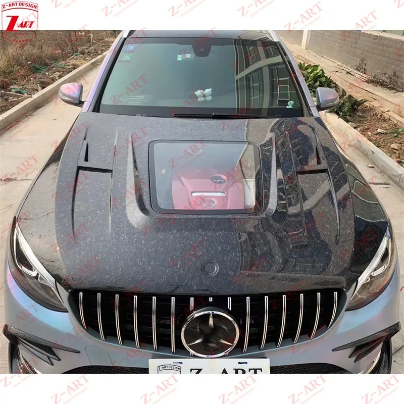 Z-ART для Mercedes Benz GLC крышка двигателя из углеродного волокна 2016-2019