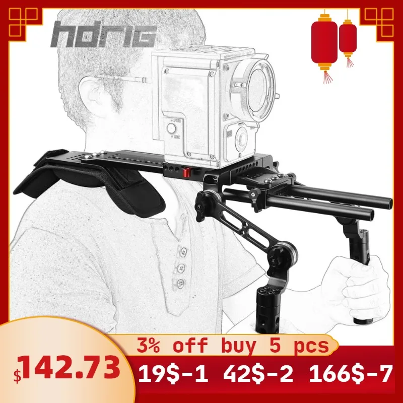 Placa e Alça de Roseta Ajustável para Câmeras Rig com Arri Hdrig Dslr Câmera Ombro Cine