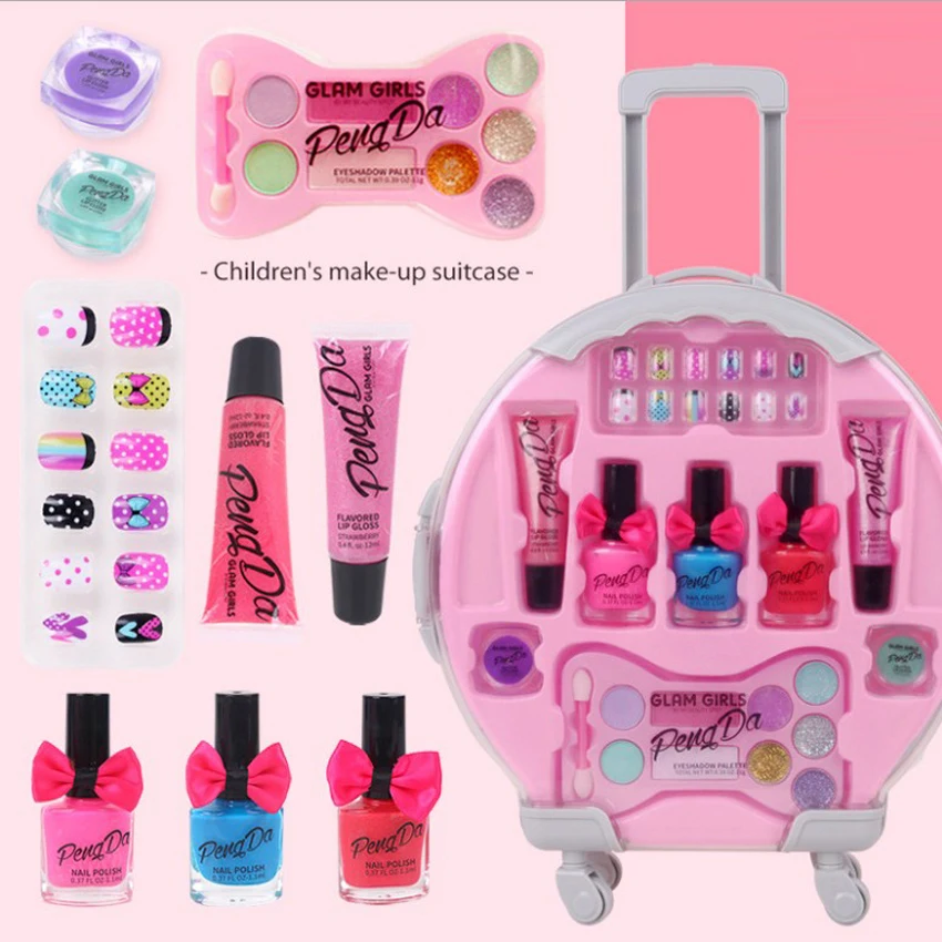 

Girls Makeup Beauty Princess Washable Makeup Set Princess Cosmetics Pretend Play Safe Kids toy Make Up Set For kids Set Box