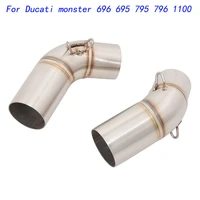 slip on motorcycle mid connect pipe middle link tube stainless steel for ducati monster 696 695 795 796 1100 all years