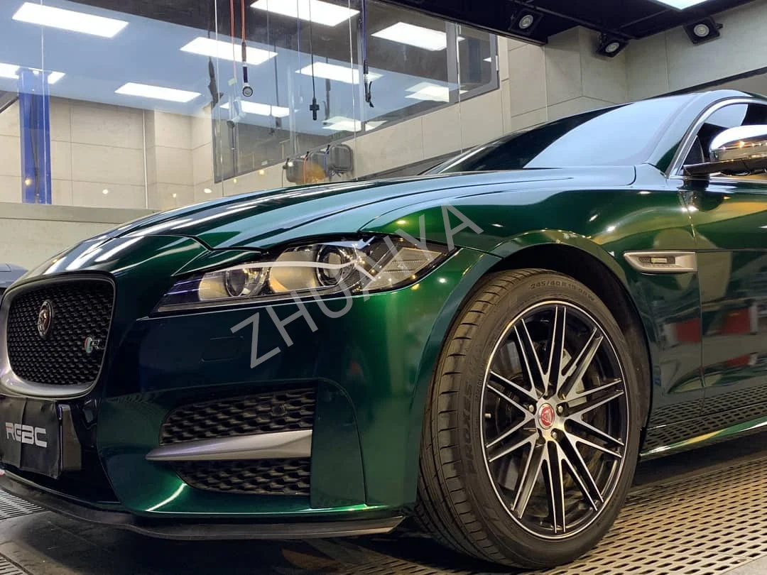 ZHUAIYA Глянцевая алюминиевая лесная зеленая виниловая оберточная пленка яркая 1 52*18