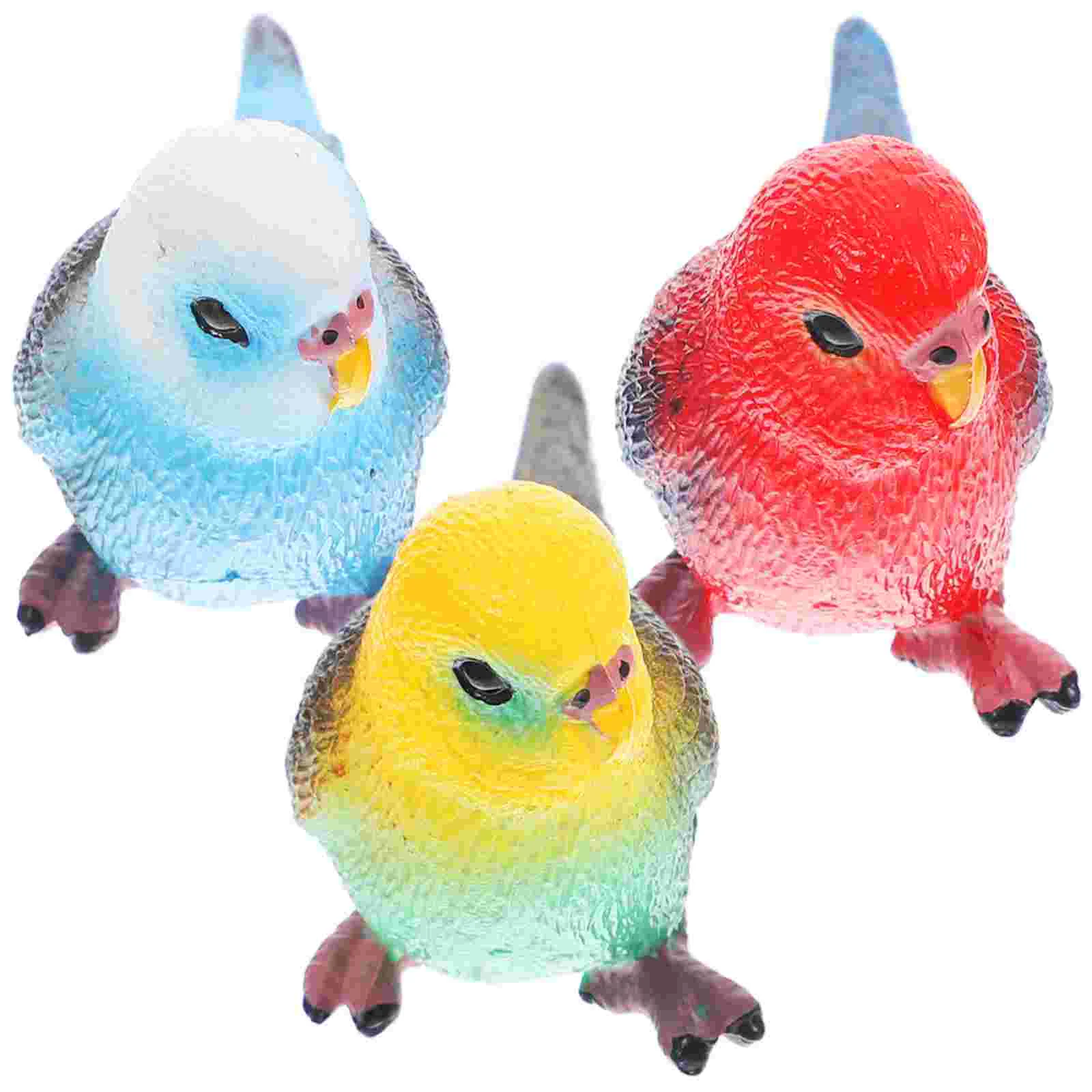 

3 Pcs Parrot Decor Artificial Decorative Bird Models Home Greening Decoration Adornment Child