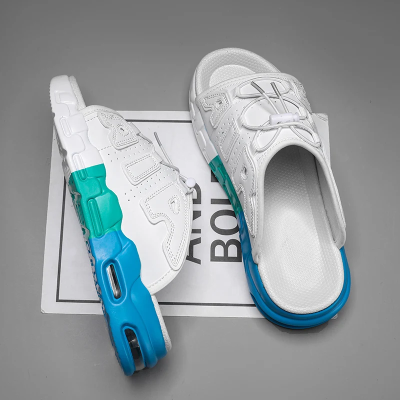 Шлепанцы большого размера летние трендовые мужские спортивные пляжные сандалии