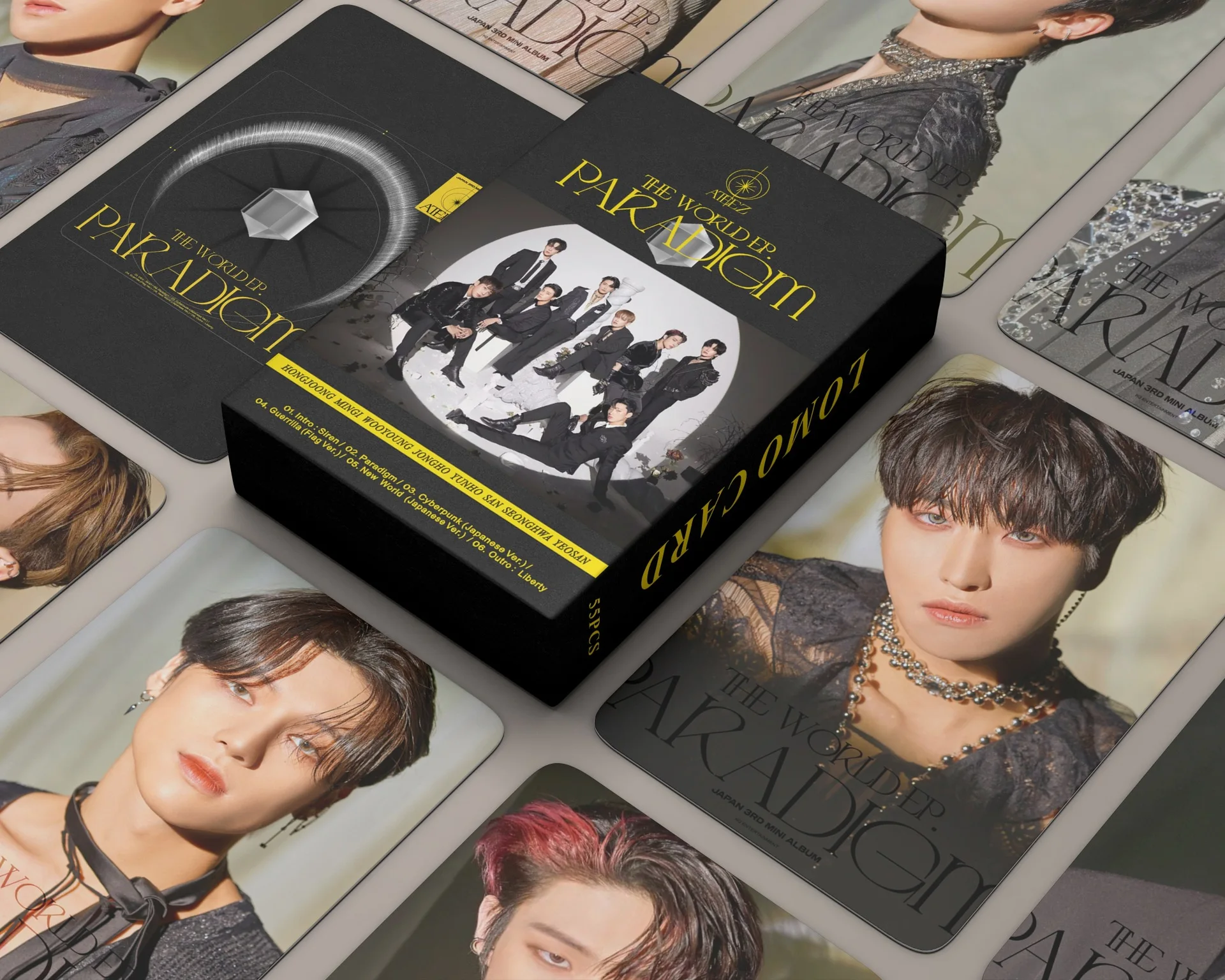 

55pcs Kpop Lomo Cards ATEEZ JK Photocards Veautiful Day Fashion Boy Poster Picture Korean Boys Photo Cards