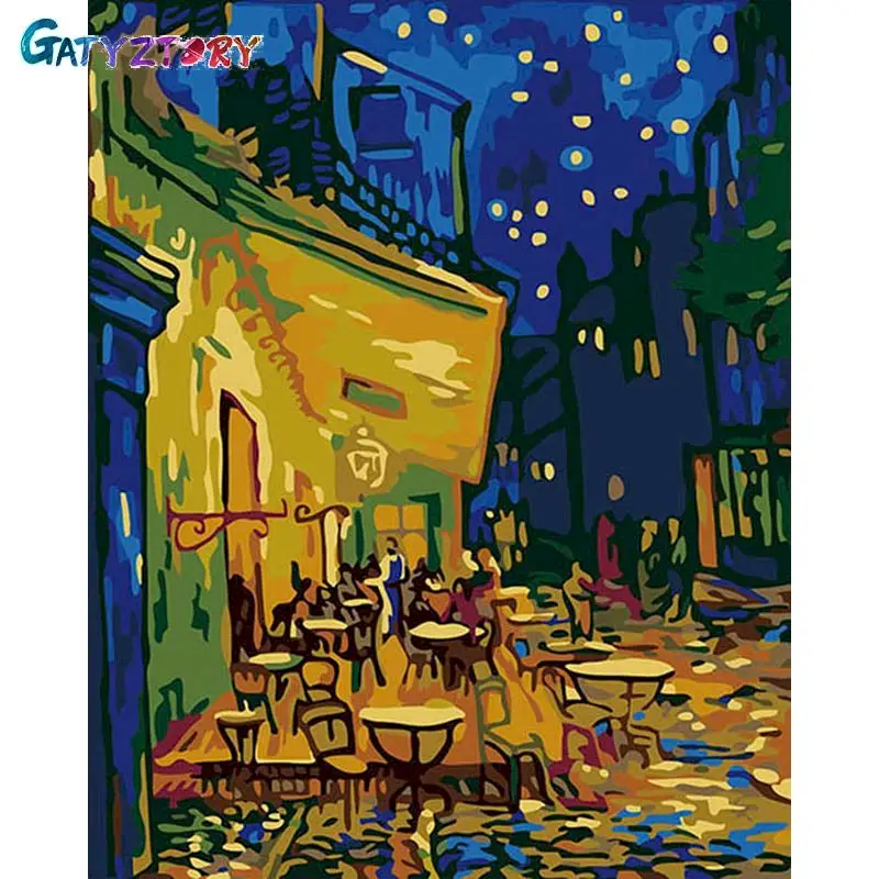 

GATYZTORY Painting By Numbers Orange table, works by famous painte DIY Handpainted Oil Painting Canvas Colouring HOME Wall Decor