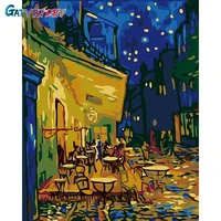 gatyztory painting by numbers orange table works by famous painte diy handpainted oil painting canvas colouring home wall decor