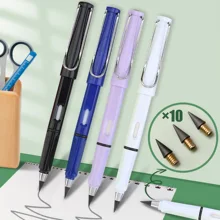 12PCS Set Infinity Writing Pencils with Eraser Eternity No Ink No Sharpening Unlimited Painting Sketch Stationery School Supplie