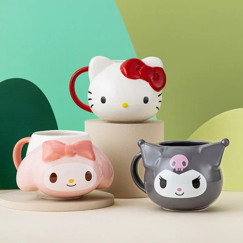 

Sanrioed Hello Kittys Water Cup Kawaii Anime Kuromi My Melody Cinnamoroll Cartoon Mug 3D Stereo Office Cute Ceramic Mug Kis Gift