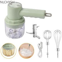 usb rechargeable blender 3 in 1 electric garlic chopper crusher automatic egg whisk milk cream beater kitchen food mixer masher