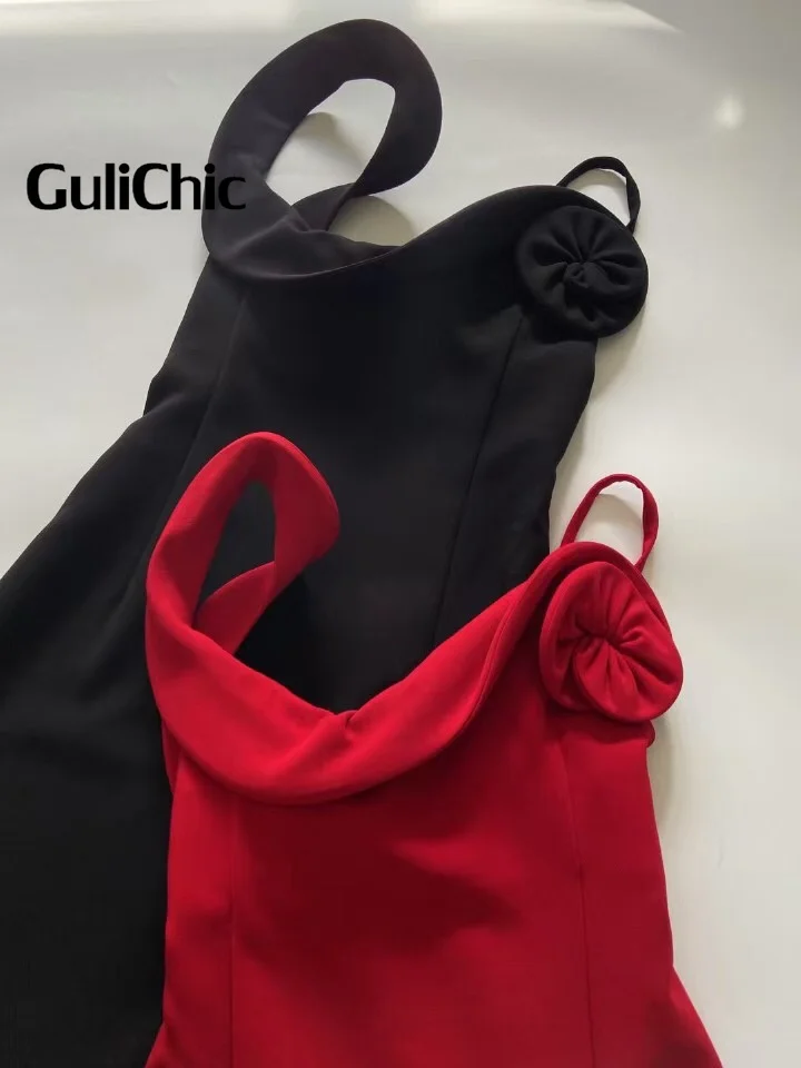 12.16 GuliChic женское сексуальное длинное платье с асимметричным ремешком и тонким