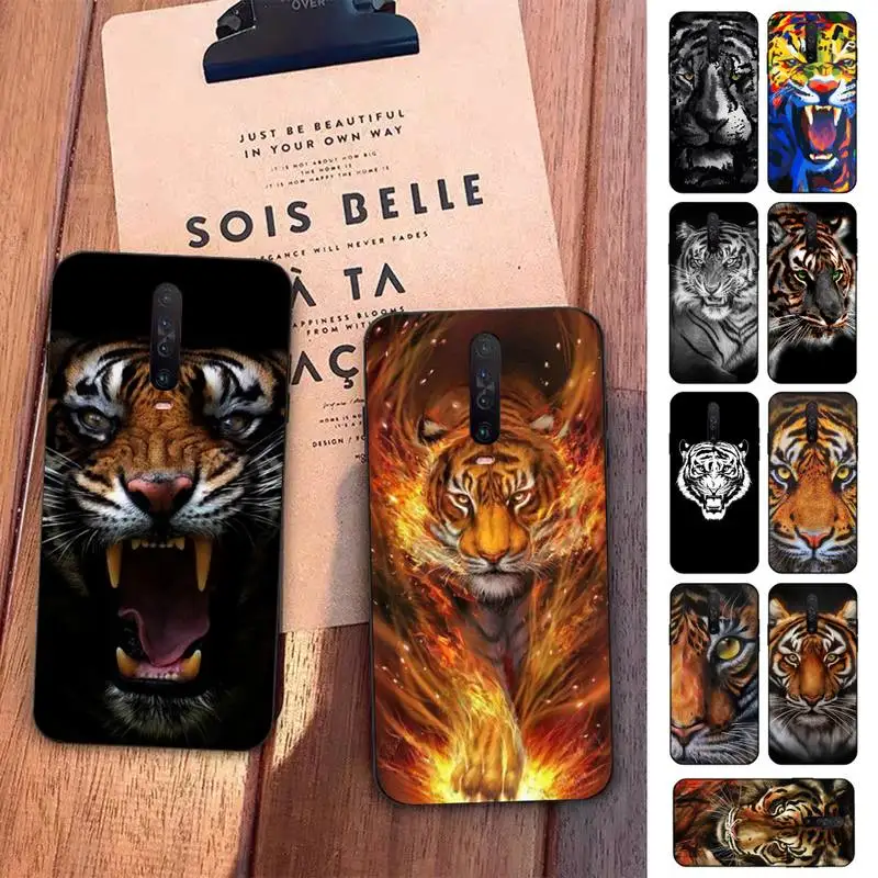 

FHNBLJ Ferocious Tiger Animal Phone Case for Redmi 5 6 7 8 9 A 5plus K20 4X S2 GO 6 K30 pro