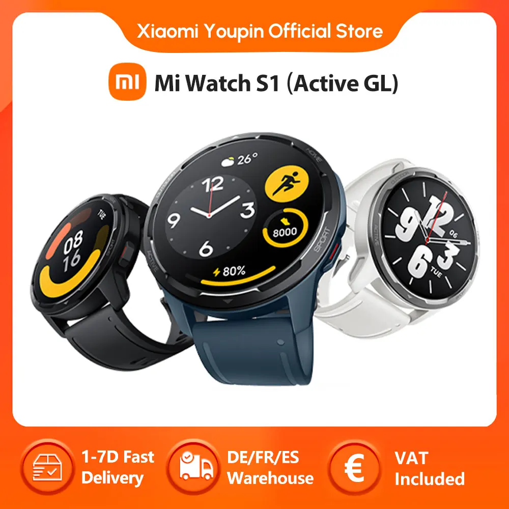 Умные часы Xiaomi Watch S1 активный Amoled дисплей 1 43 дюйма Gps мониторинг уровня кислорода
