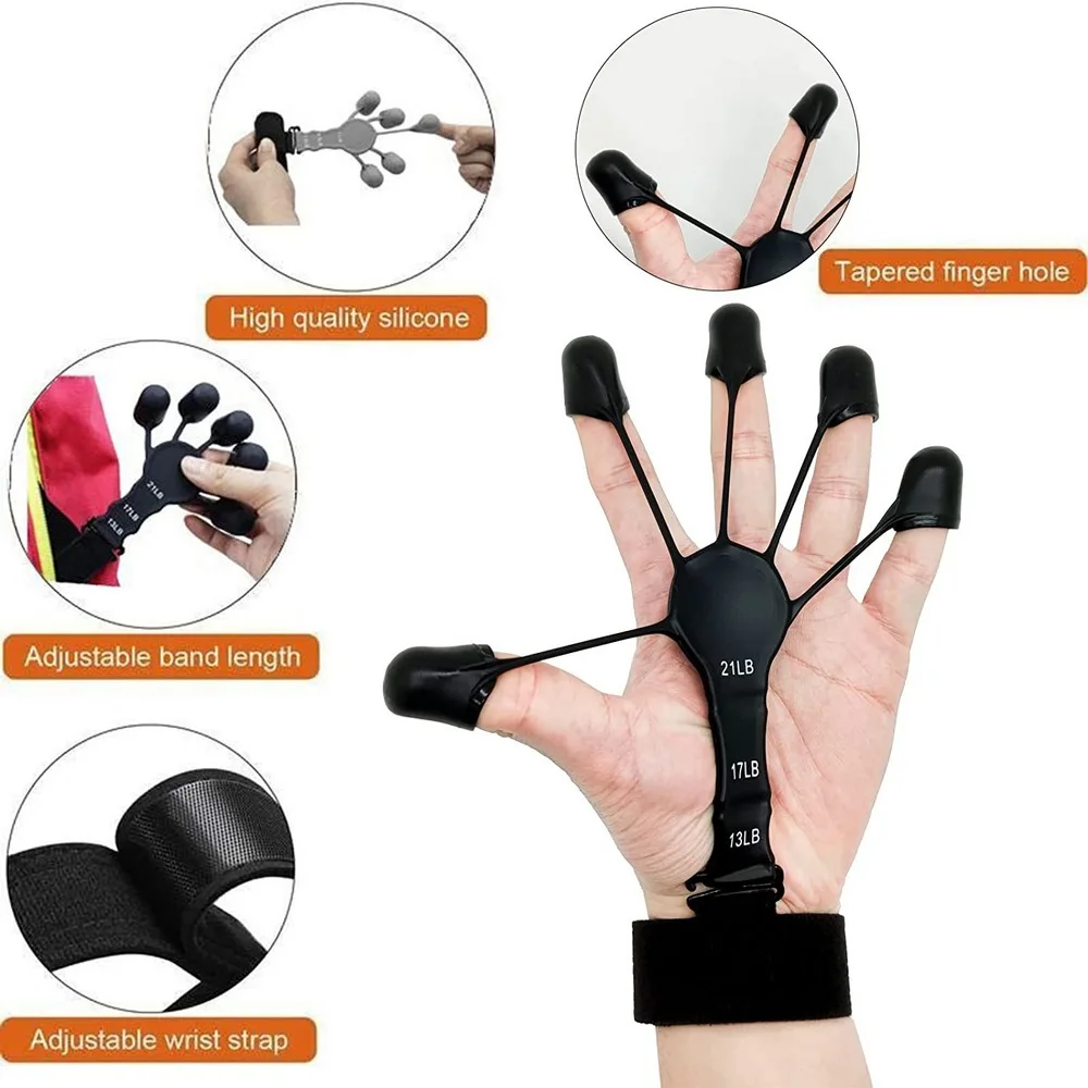 

Fitness Hand Grip Expander Finger Training Strengthener 13-21lb Silicone Material Sports Entertainment Gripster Hand Gripper