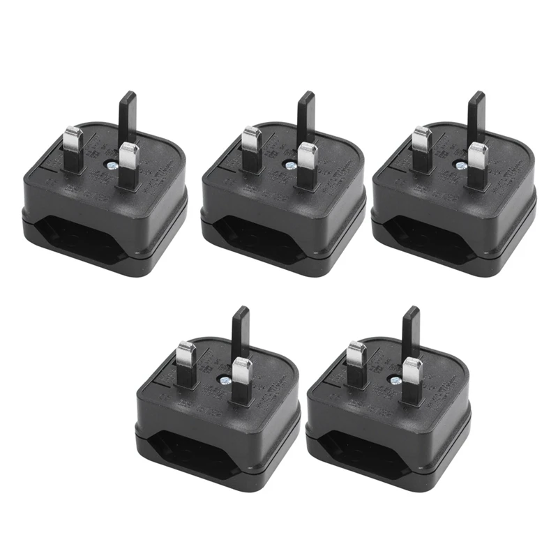 

5X Euro 2 Pin To 3 Pin Converter Plug Adapter Black