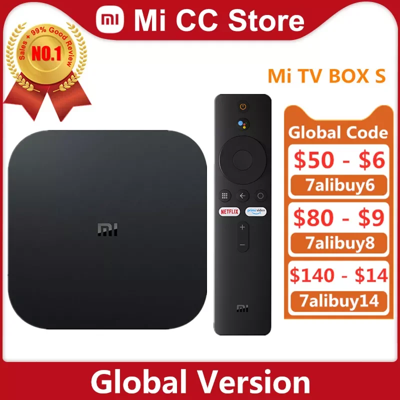 

Global Version Mi TV Box S 4K Ultra HD Android TV 9.0 HDR 2GB 8GB WiFi DTS Multi Language Smart Mi Box S Media Player