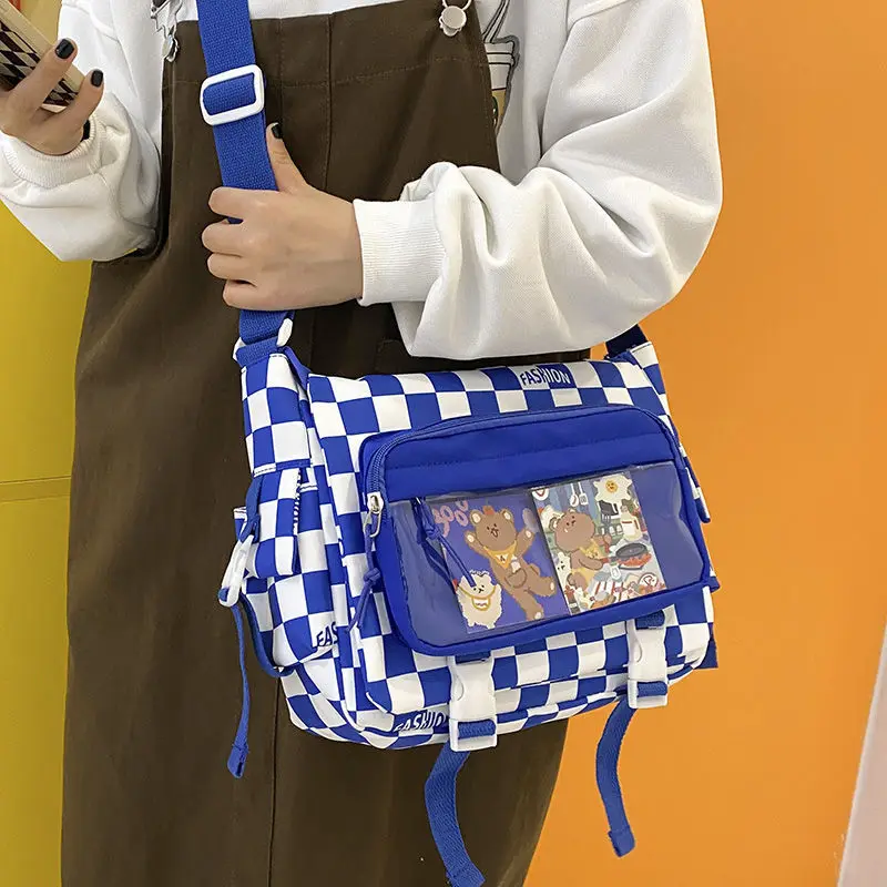 

Harajuku Large Capacity Messenger Bag Men Ulzzang Korean Ins Retro Easy Matching Trendy Couple Crossbody Bag Women Tote Bag