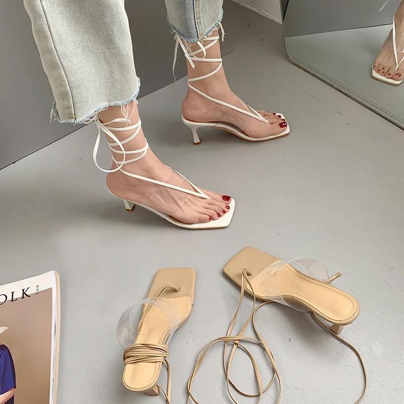 

New Summer Cross-Strap Women Sandals Thin High Heel Narrow Band Gladiator Sandals Ladies Party Dress Pumps Shoes