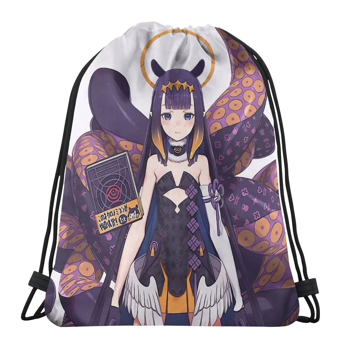 

Ninomae Ina'nis Hololive Vtuber Portable Travel Drawstring Bags Riding Gym Clothes Storage Backpacks