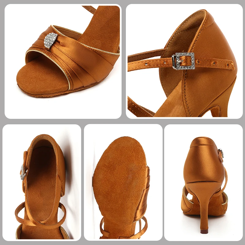 SWDZM New Latin Dance Shoes Women Suede Soles Ballroom Tango Indood Dancing Shoes Party High Heel Dance Shoes Wholesale