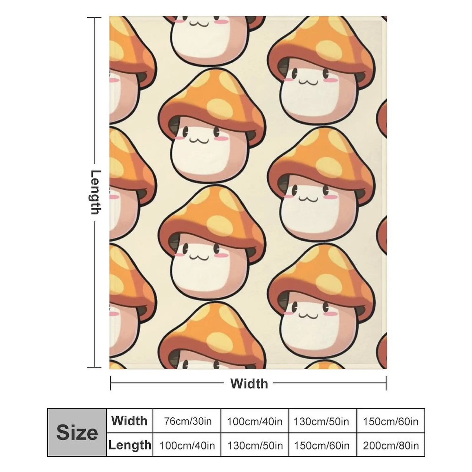 Maplestory M Гриб (кремовый фон) Декоративное одеяло Волосатые одеяла