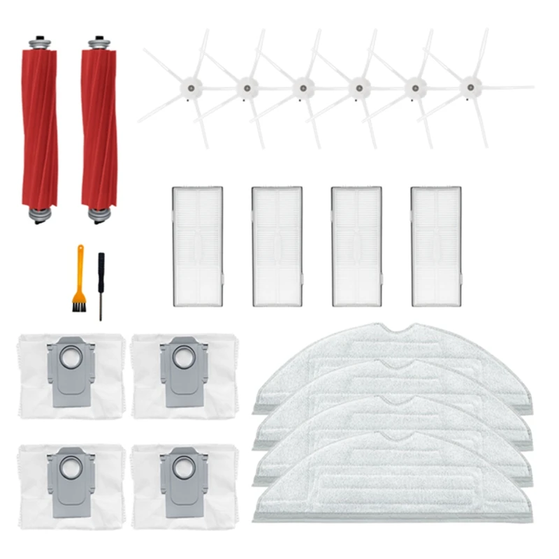 

For Roborock S7 Maxv Ultra S7 Pro Ultra Robot Vacuum Main Brush Side Brush Mop Cloth Dust Bag Hepa Filter Accessories