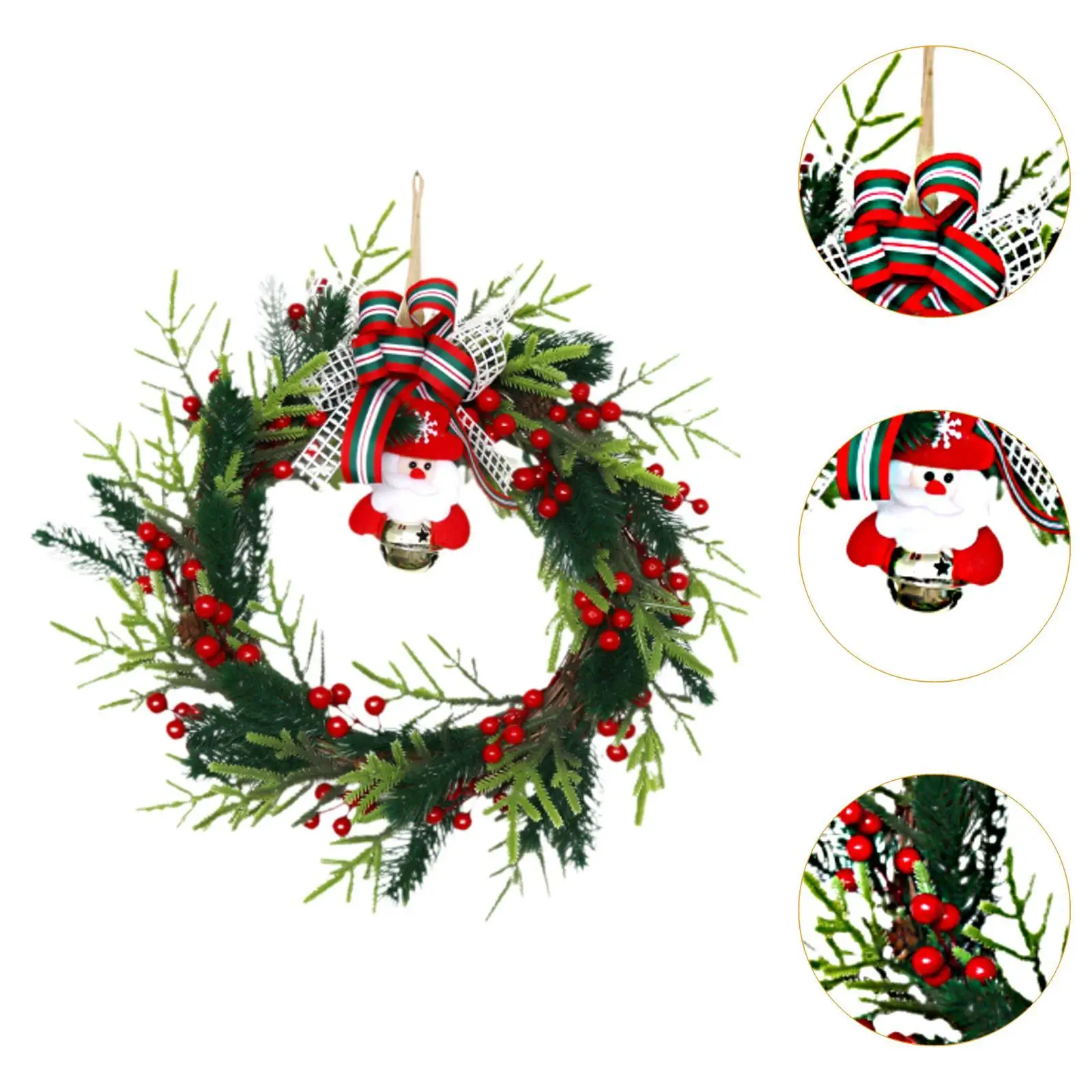 Christmas Wreath for Front Door Xmas 18 inch with Bow Decoration Holiday Fireplace