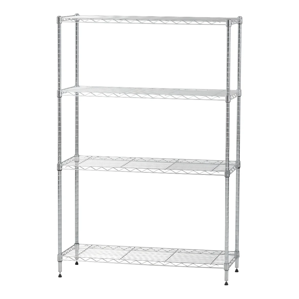 

IRIS USA, 4-Tier Shelf Wire Shelving Storage Unit, Silver Assembled Product Dimensions (L x W x H) 14.00 x 36.00 x 53.00 Inches