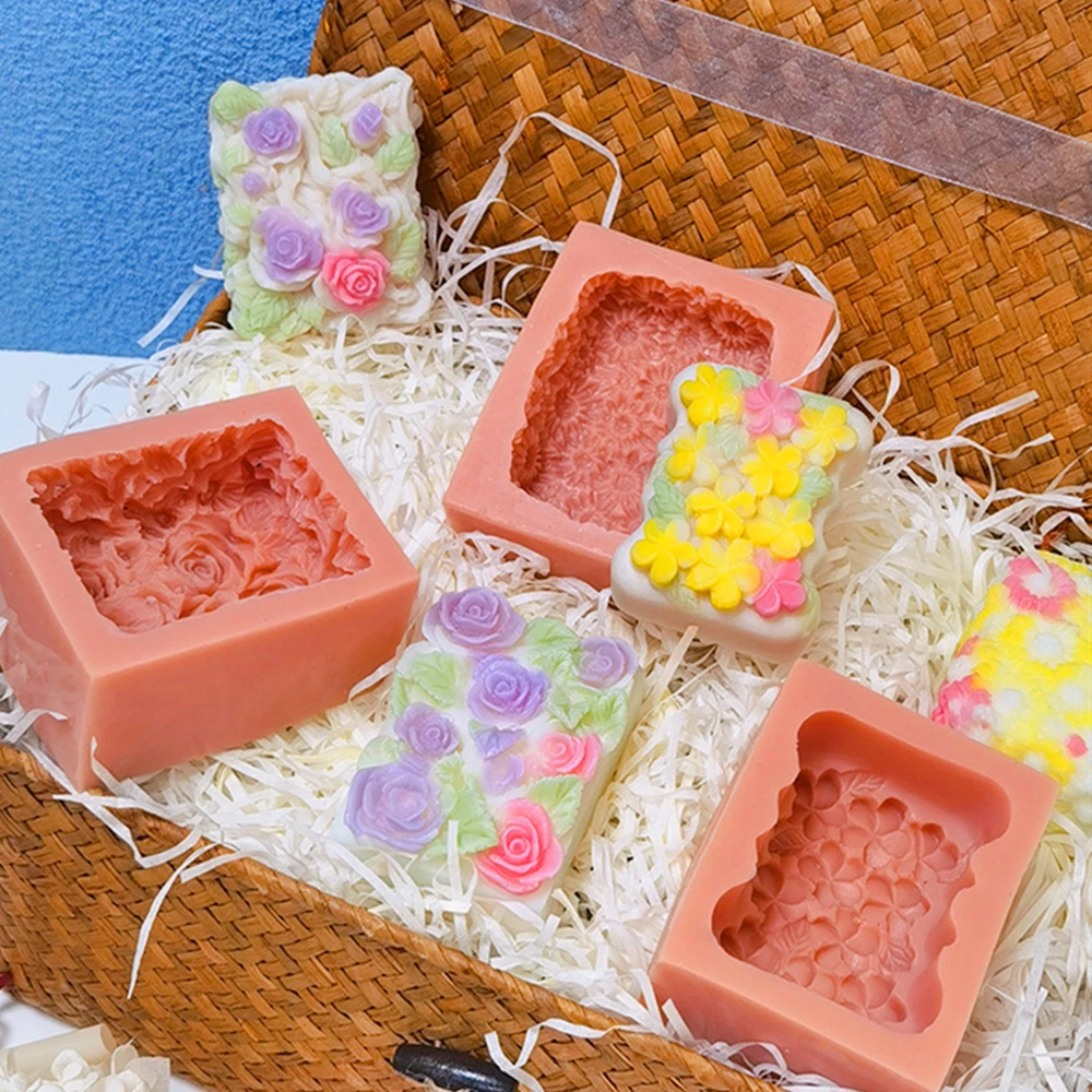 

3D Rose Flower Candle Mold Silicone DIY Rose Handmade Soap Aroma Candle Plaster Decoration Clay Polymer Epoxy Mold For Home