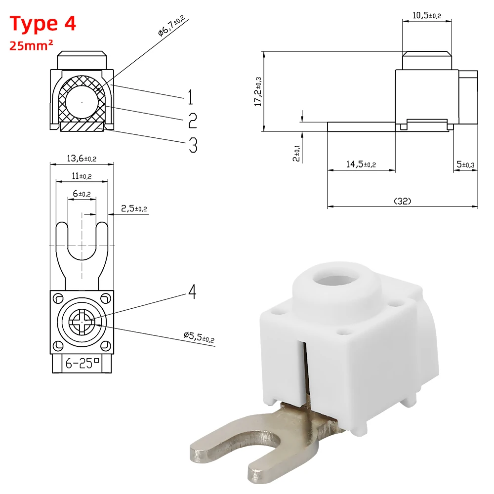 Соединители для электрических проводов 25 мм²/50 мм² 10 шт