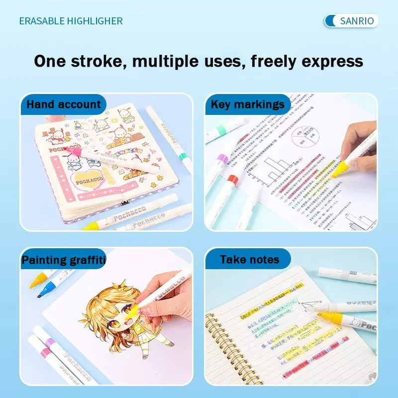 GuangBo Kawaii двуглавая стираемая флуоресцентная ручка 10 шт./компл. студенты для