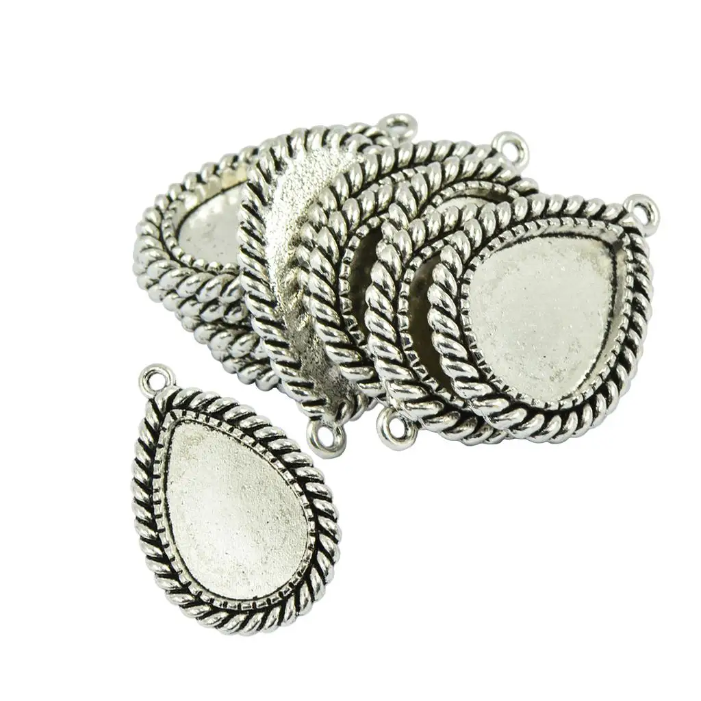 

10 Pack Tear Drop Bezels Pendant Trays Alloy Base for Resin Crafting DIY Jewelry Making