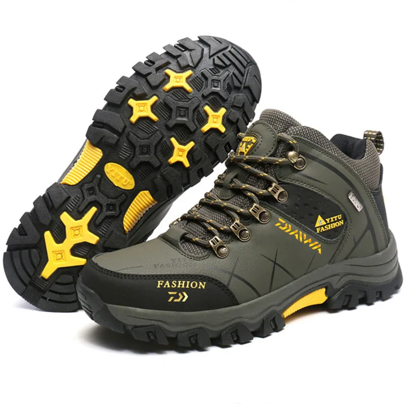 

Mens Anti-slip Mountaineering Fishing Shoes Outdoor Sneakers Breathable Waterproof Camping Wear-resisting Hiking Shoes